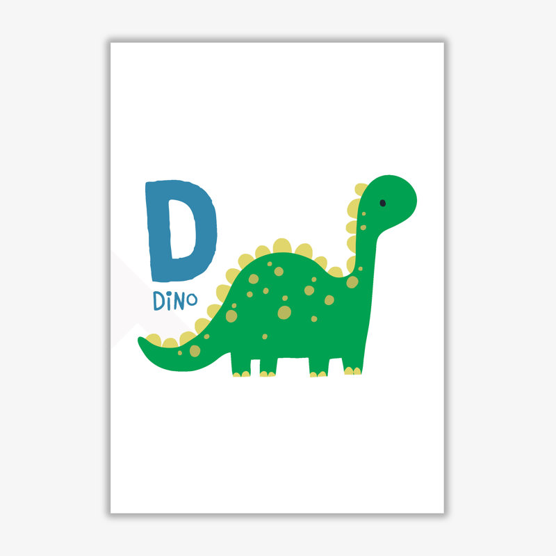 Alphabet Animals, D Is For Dino - Print, No Frame, 85 cm H x 60 cm W x 1 cm D