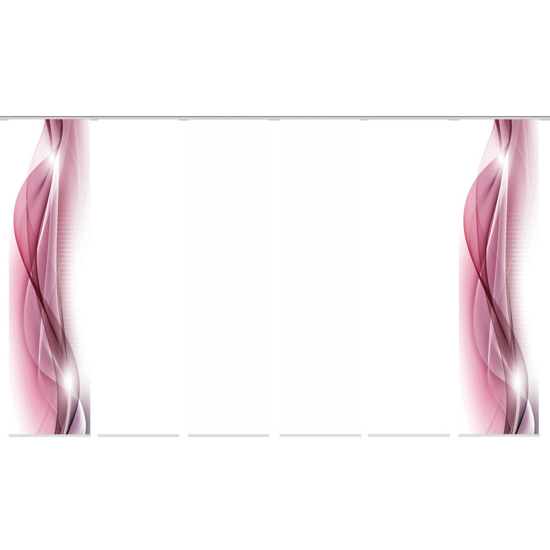 Parmenter Semi Sheer Curtain Panel Pair, Pink/White