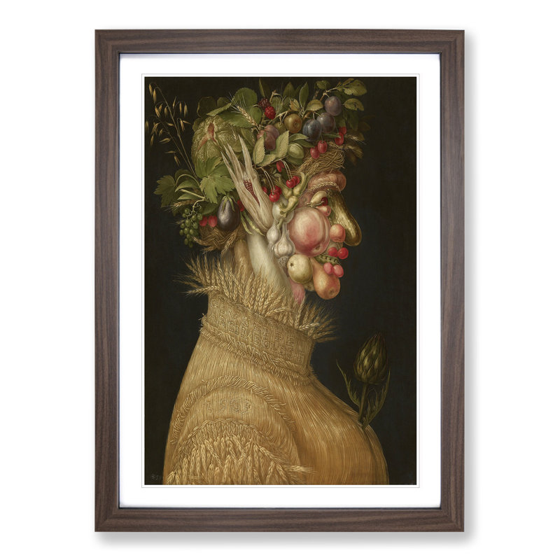 Summer by Giuseppe Arcimboldo - Picture Frame Painting, Walnut Framed, 36cm H x 27cm W x 2cm D