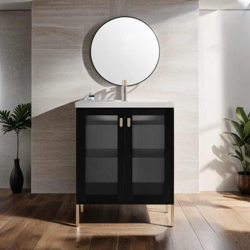 Ensemble de meuble-lavabo simple 27,84 po avec plateau en céramique Euler