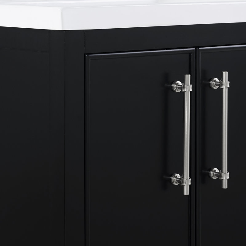 Ensemble de meuble-lavabo simple 30 po Jewell, Noir / nickel brossé