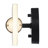 Rayvyn 18" 2-Light Dimmable LED Integrated Matte Black Vanity Light with Matte Brass Accents & Clear Glass
