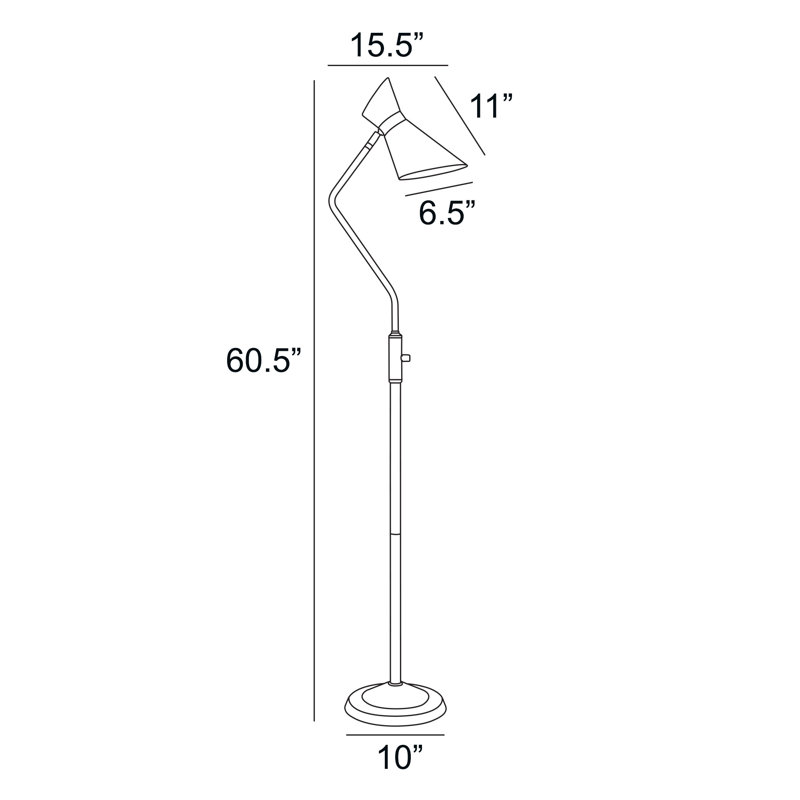 Battell 60'' Task Floor Lamp, White