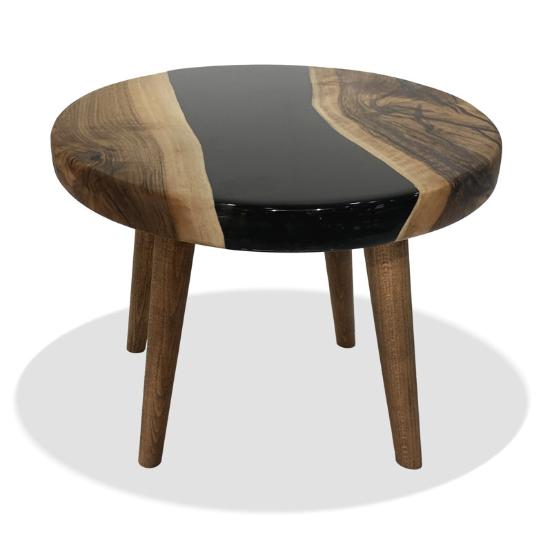 Gamba Di Legno Coffee Table, 17.7" H x 47.2" L x 47.2" W, Black/Walnut