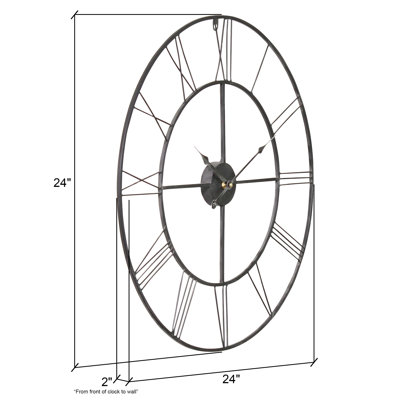 Alpin Round Metal Farmhouse Wall Clock