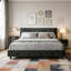 Structure de lit, tête de lit capitonnée avec très grand coussin ultra doux-922471561-922471560