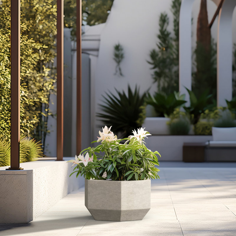 Armontae Handmade Planter Box, Light Gray, 11'' H X 18'' W X 15.5'' D