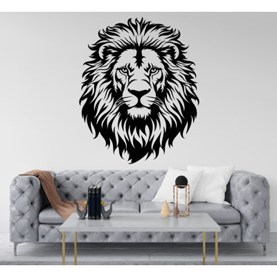 Adhésif mural lion, art mural tête de lion, décoration murale chambre lion