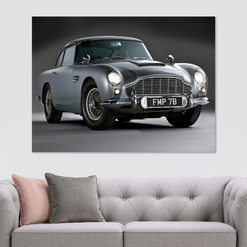 Aston Martin DB5 James Bond 007 Car - Wrapped Canvas Print, 30.5cm H x 41cm W x 4cm D