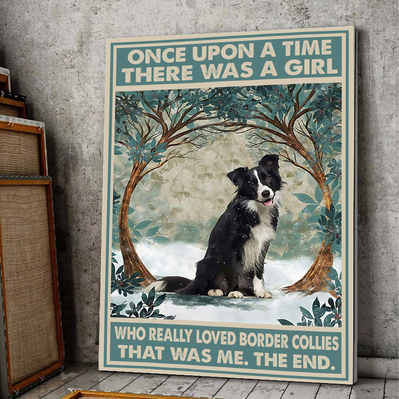 «A Girl Who Really Love Border Collies» sur toile tendue, H 14 po x l 11 po x P 2 po