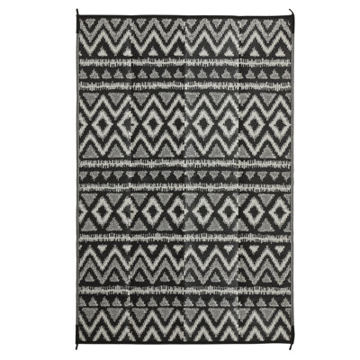 Tapis intérieur / extérieur noir / blanc Southwestern