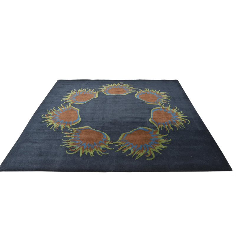Tapis carré bleu marine Myrick