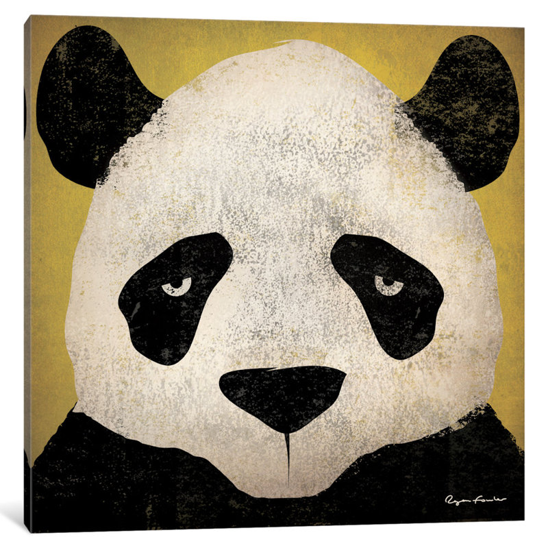 «panda, impression sur toile tendue, H 37 po x l 37 po x P 1,5 po