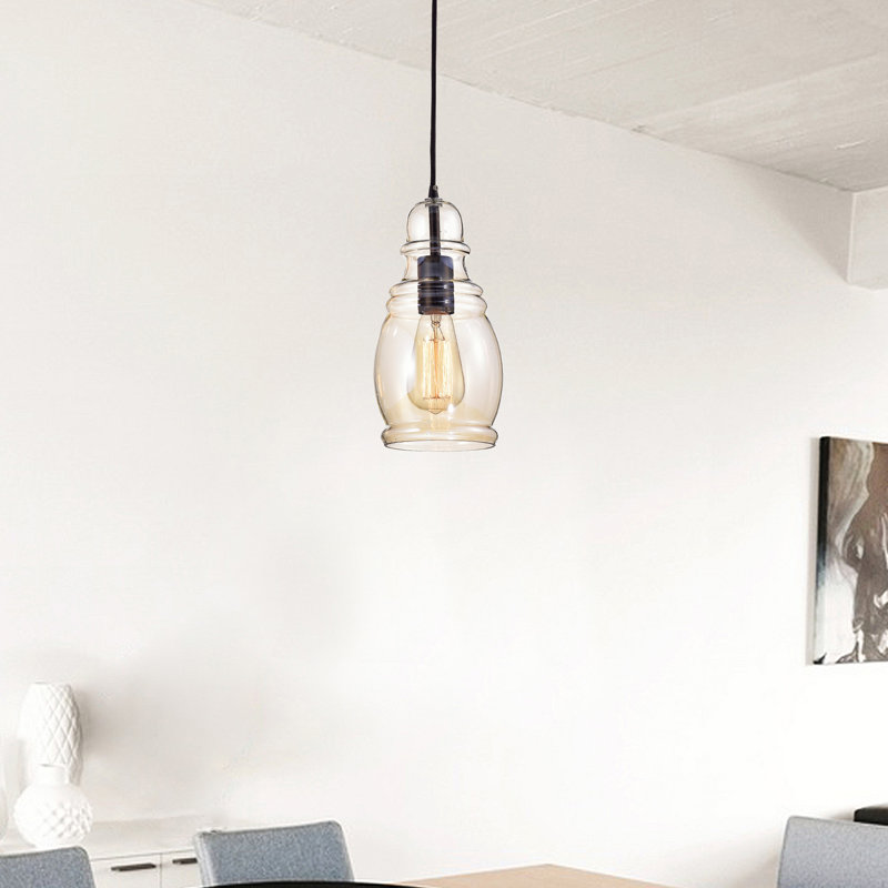 Luminaire suspendu simple en forme de cloche noire antique 5,5 po Nickelson