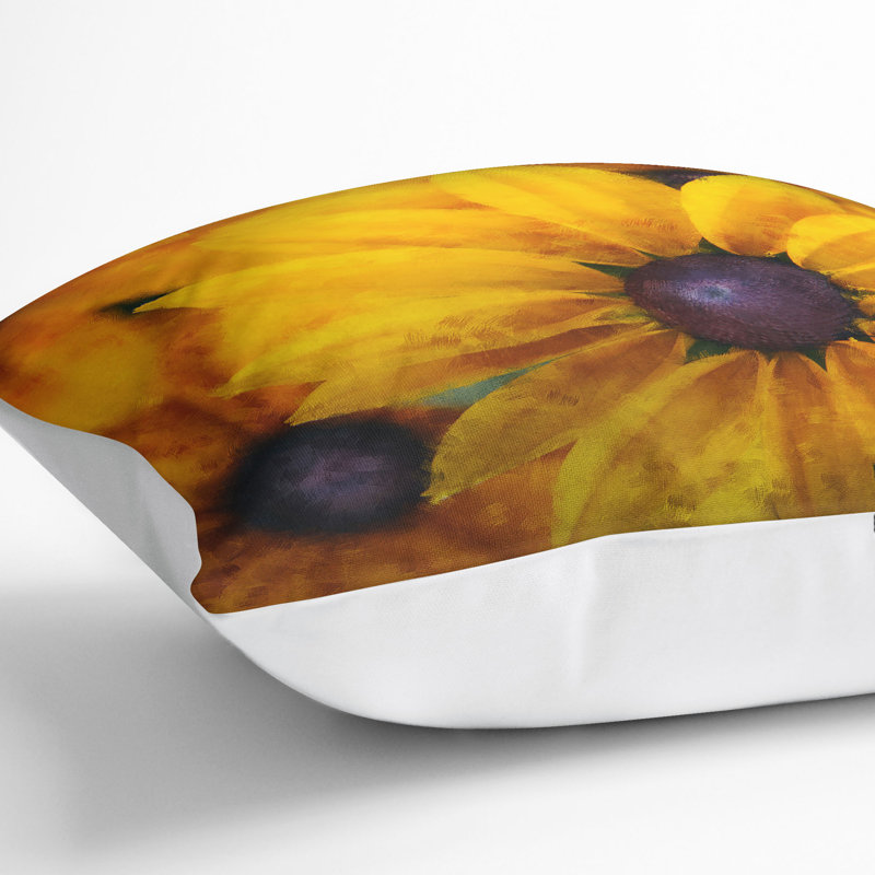 Coneflowers Cushion with Filling, White, 55cm H x 55cm W x 20cm D