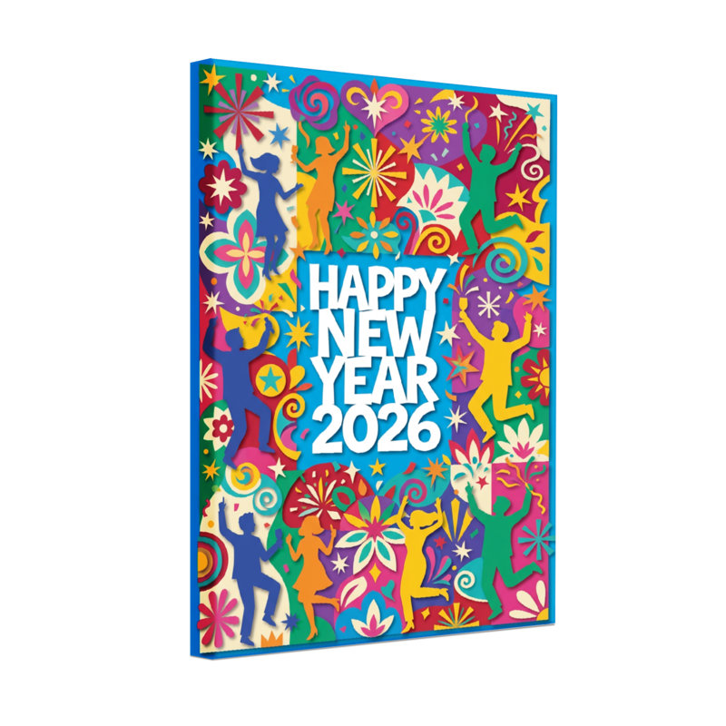 Mode, chiffres colorés, étoiles, célébration, motif artistique, H 30 po x l 20 po