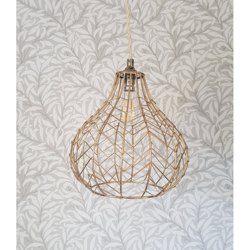 26cm H Metal Bowl Pendant Shade ( Screw On ) in Brass
