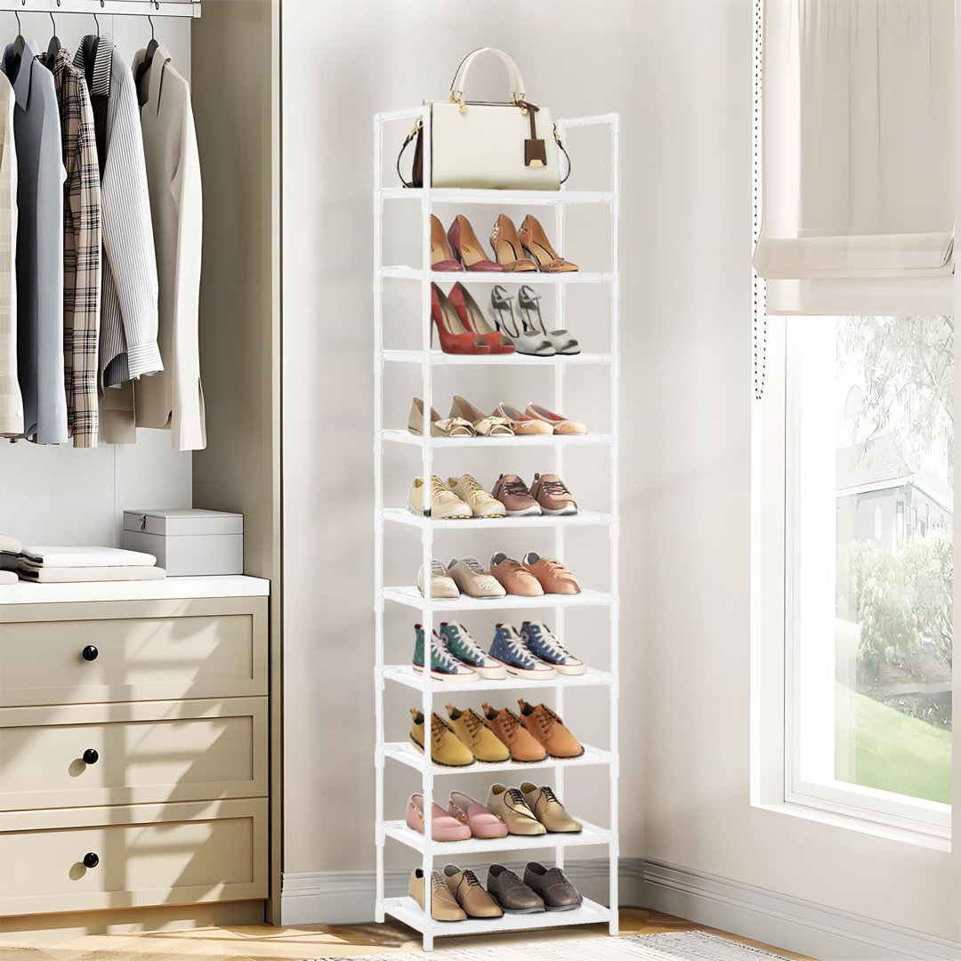 Shoe Rack, 10 Tier Tall Shoe Racks Storage, 20-25 Pairs shoe storage Metal Shoe Shelf, Stackable Shoe Stand Organizer for Narrow Space Closet Entryway