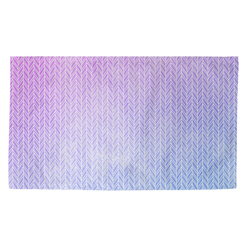 Tapis bleu/mauve chevrons Avicia, Rectangle 2 pi 2 po x 3 pi 4 po