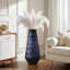 Vase en verre soufflé à la main avec des textures sculptées à la main - Vase à large ouverture unique, vase à fleurs en verre de style Art moderne - Convient pour la maison, le bureau, la bibliothèque et la décoration de mariage
