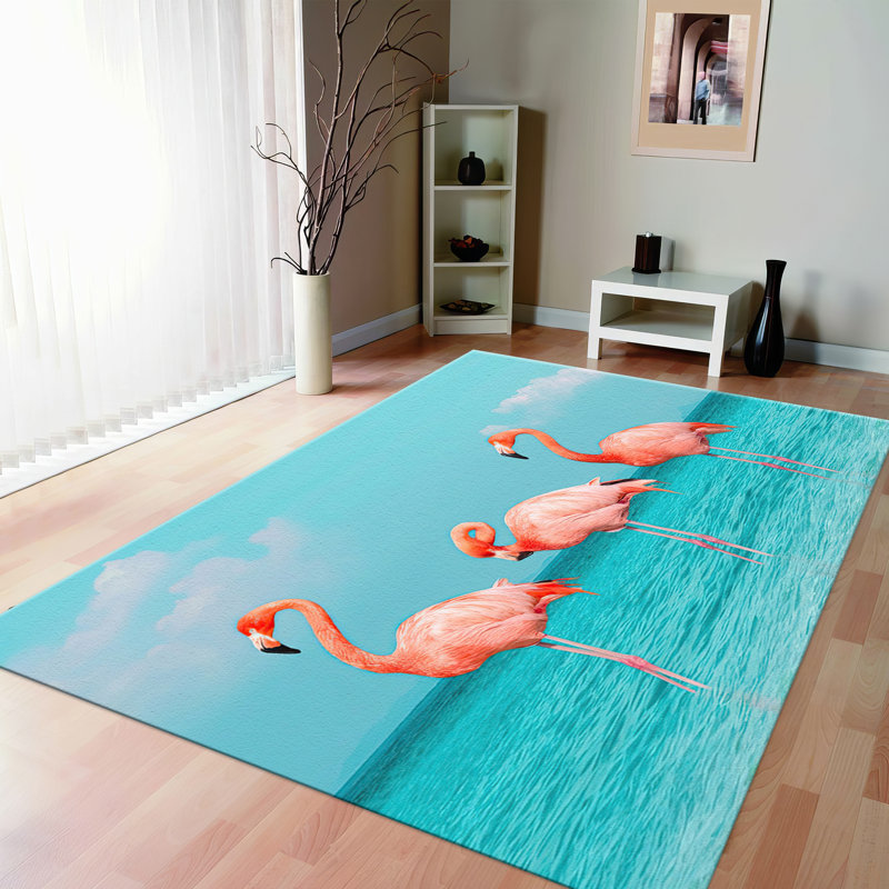 Non Woven Thin Printed Rug with Abstract Shapes in Vibrant Colors Adding a Chic Touch to Any Room Decor