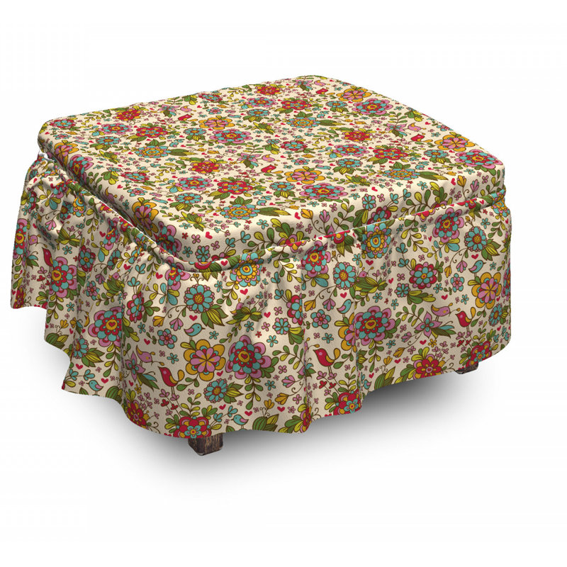 Housse pour repose-pieds flore faune