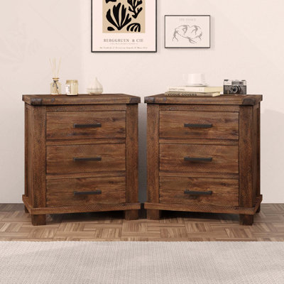 Table de chevet 3 tiroirs Rustic