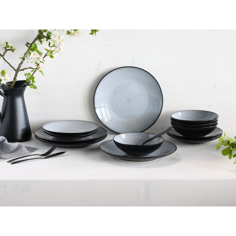 Malmö Stoneware Dinnerware Set 12 Piece - Service for 4
