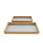 Cole And Grey Wood Nesting Tray With Fluted Glass Bases