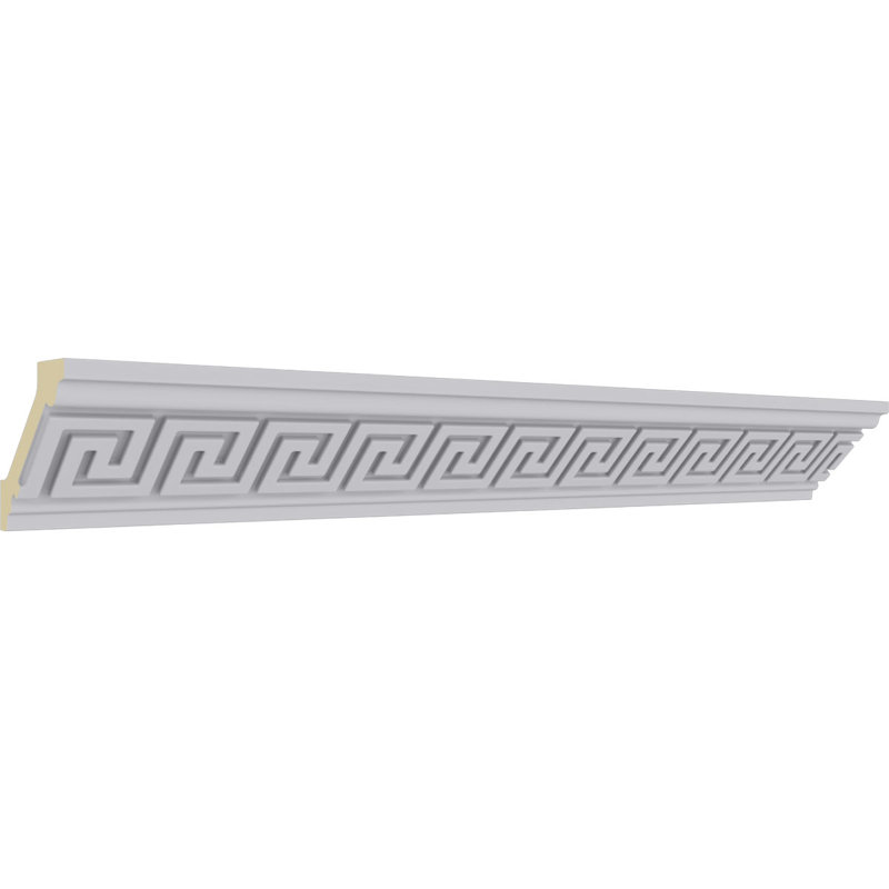 Eris White Urethane Crown Moulding with Greek Key Design