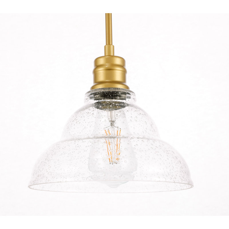 Vernia 1 - Light Single Pendant, 7.6" H x 8.5" W x 8.5" D, Brass