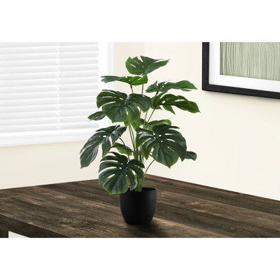 Plante artificielle 24 "avec feuilles en pot noir pour la décoration intérieure