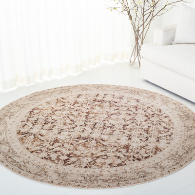 Tapis en polyester tissé à la machine Ralph Lauren, rouille clair / beige