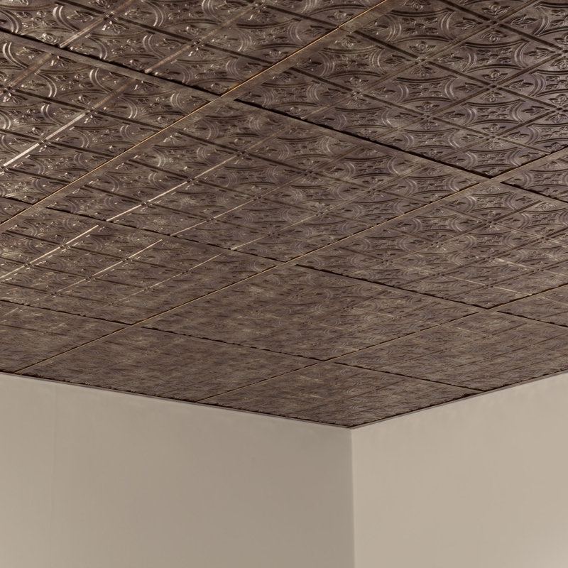 Panneau décoratif décoratif en vinyle 2 pi x 2 pi FASÄDE style traditionnel / motif 1, Bronze Bermudes