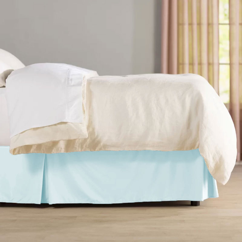 Wayfair Basics® 1800 Series 14" Soft Microfiber Bed Skirt, Aqua, Queen