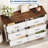 Farmhouse 6 Drawer Dresser for Bedroom, Rustic Wood Chest with Metal Handles, Large Organizer