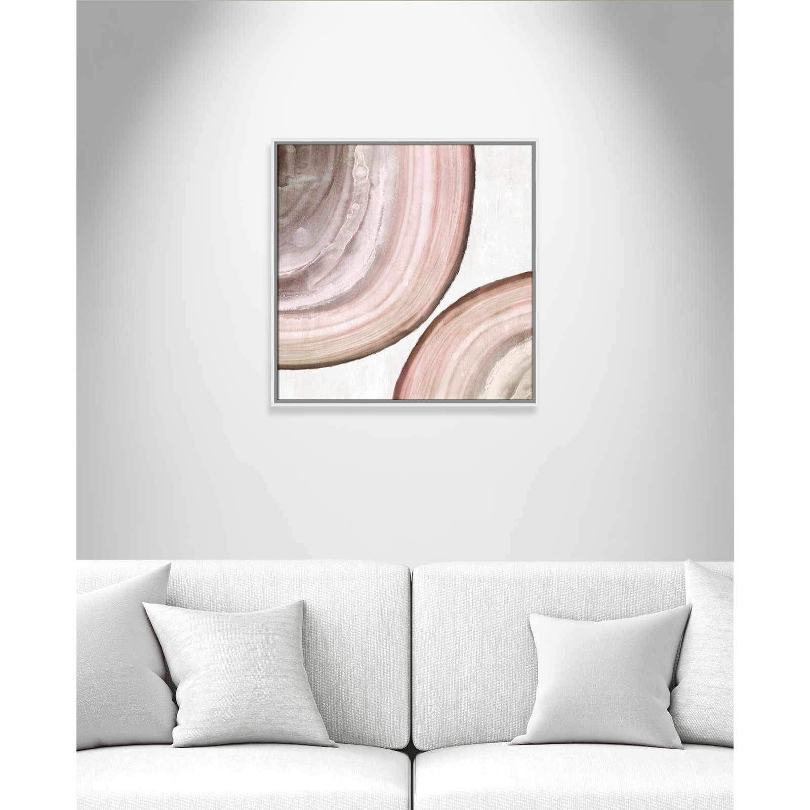 Boyd "Endless Blush" Painting by Eva Watts, 25.5" H x 25.5" W x 2" D, White Framed Canvas