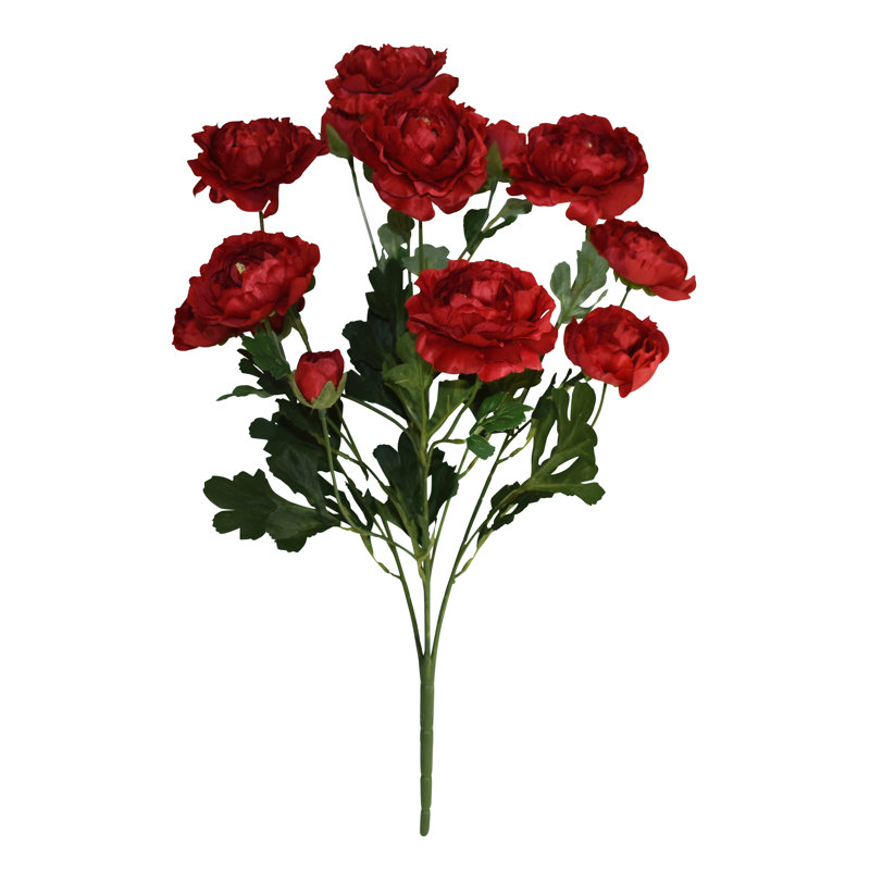 19" Ranunculus Bush - 14 Heads , Red