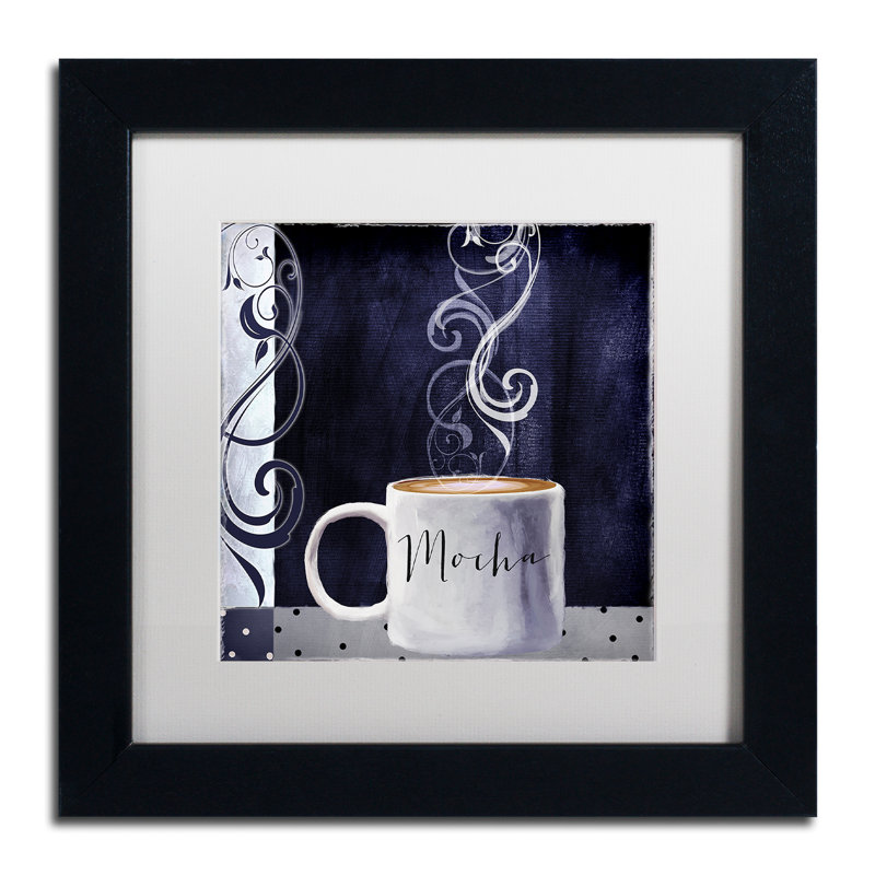 «Cafe Blue III» par Jadaya, impression encadrée, H 11 po x l 14 po x P 0,5 po, Blanc
