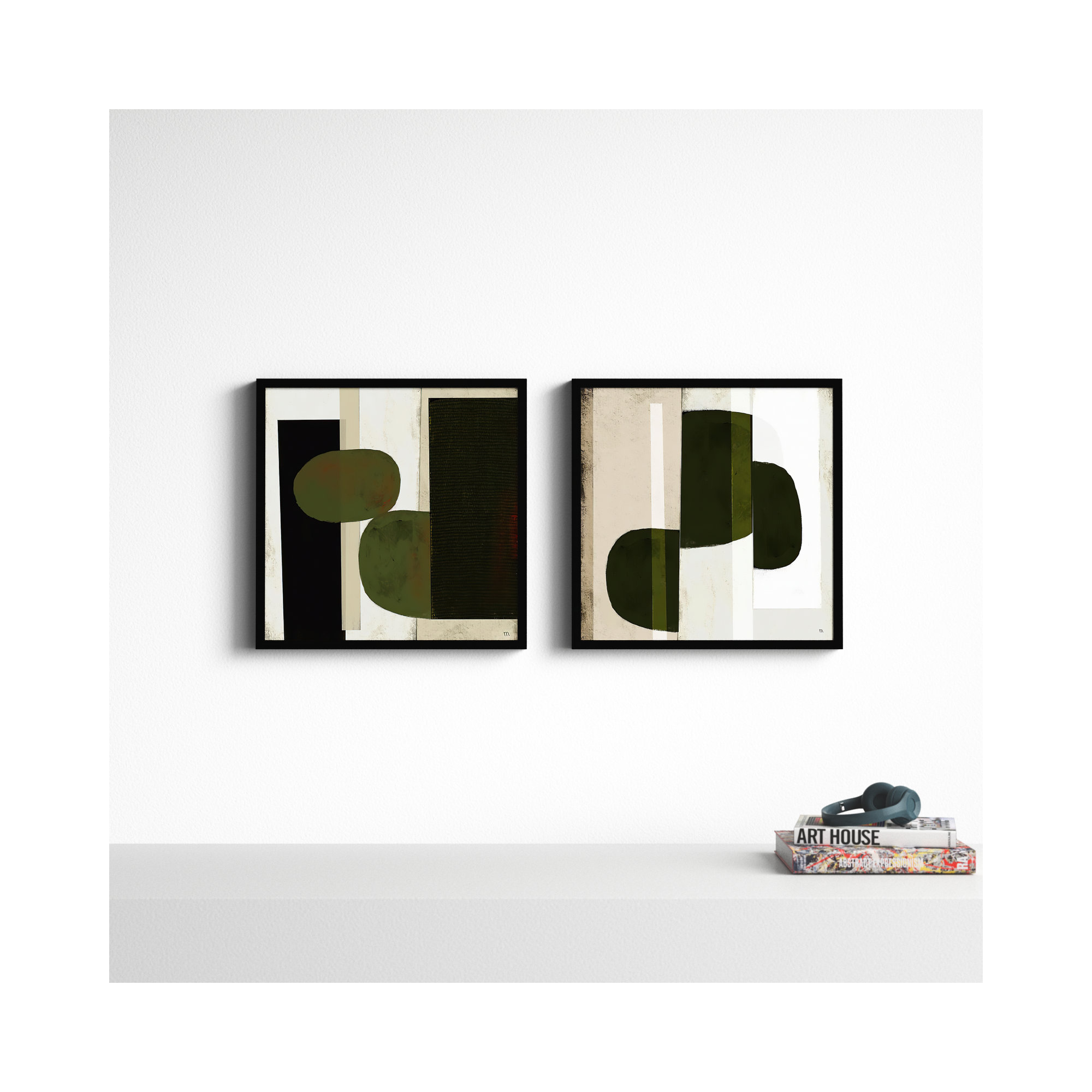 Collage by StudioM, 16" H x 32" W, Black