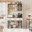 Garde-manger de 71 po de hauteur avec station de charge, tablettes réglables, 3 tiroirs, 6 portes de grange, comptoir de 41 po de large