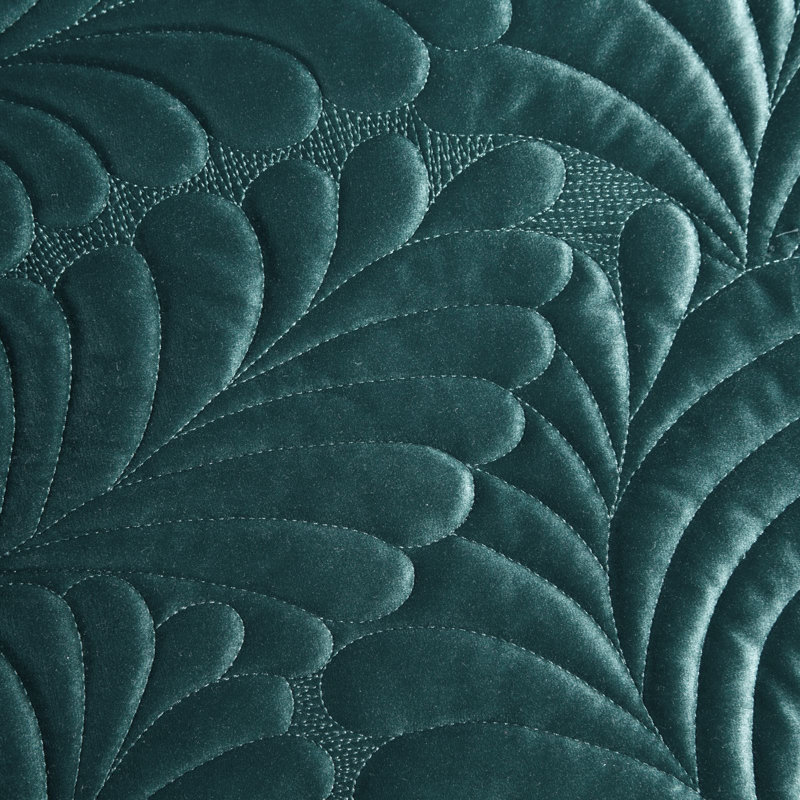 Purkey Floral Bedspread, W220 x L240cm, Dark Turquoise