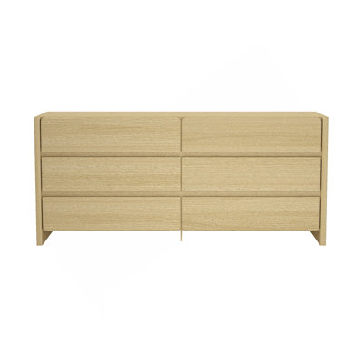 Linda 72" Dresser In Natural Oak (6-Drawer)