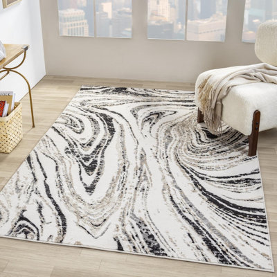 Marble Abstract Swirl Area Rug