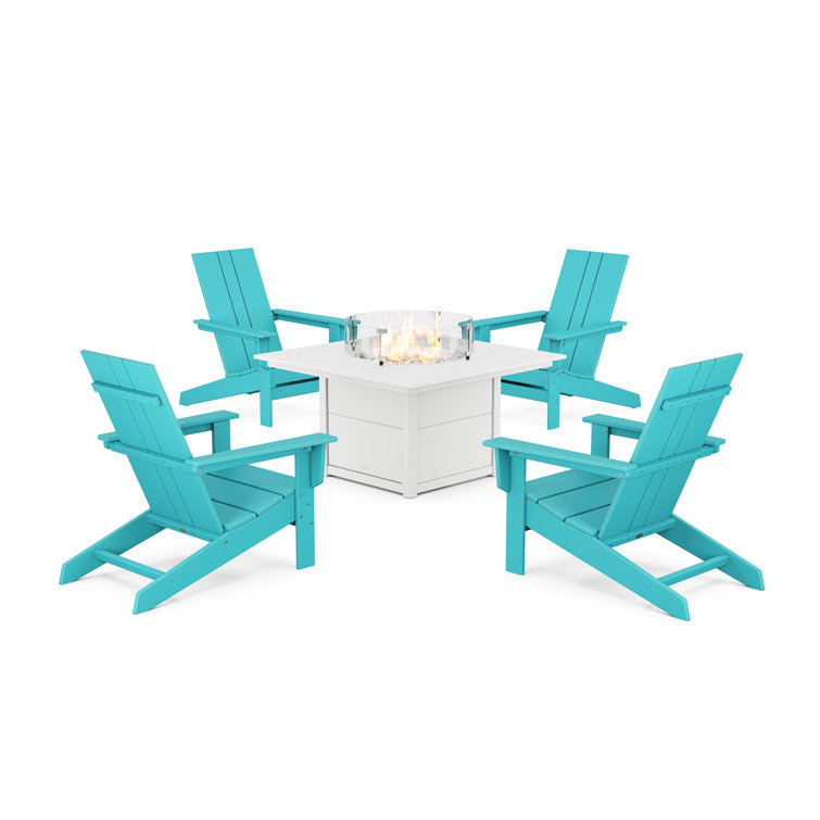 High-Density Polyethylene (HDPE) Outdoor Adirondack Chair With Table