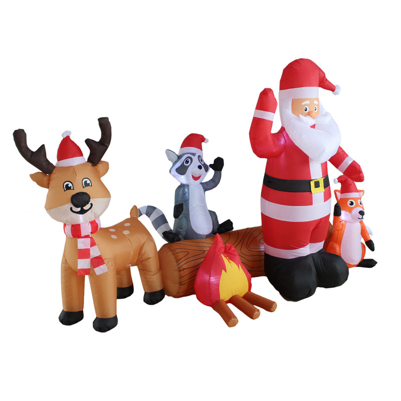 Santa and Forest Friends Inflatable