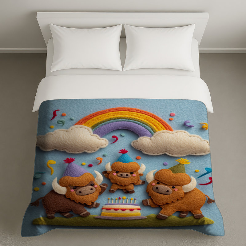 Housses de couette Felt Buffalo Birthday Party, Très grand lit