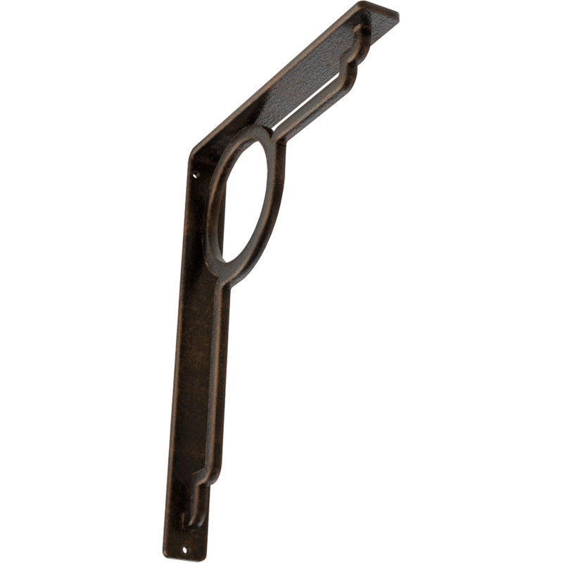 Support en fer forgé Maria, Bronze vieilli, H 12 po x l 1,5 po x P 10 po