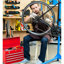 Boîte à outils 4 en métal portable - Fabrication en acier de qualité, finition rouge, pour divers espaces de travail Boîte à outils avec 4 tiroirs en acier, thermolaqué, serrure sécurisée, garage et entrepôt