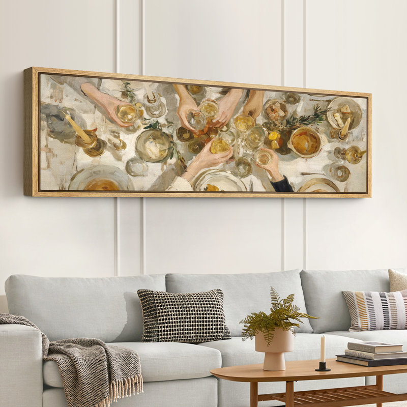 «Warm Toned Feast Celebration», très grande image, impression sur toile encadrée, H 20 po x l 60 po, Naturel